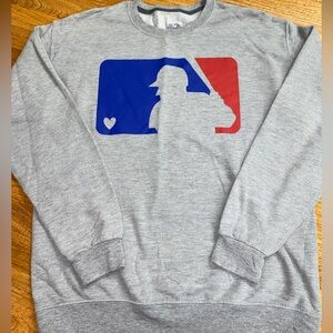 MLB gray women’s crew neck baseball sweatshirt